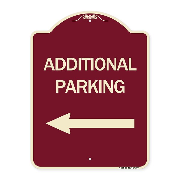Signmission Additional Parking Left Arrow Heavy-Gauge Aluminum Architectural Sign, 24" x 18", BU-1824-24350 A-DES-BU-1824-24350 - main